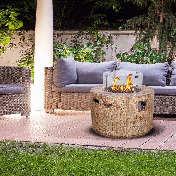 Verano Round Outdoor Gas Fire Pit Table Flames Co Uk